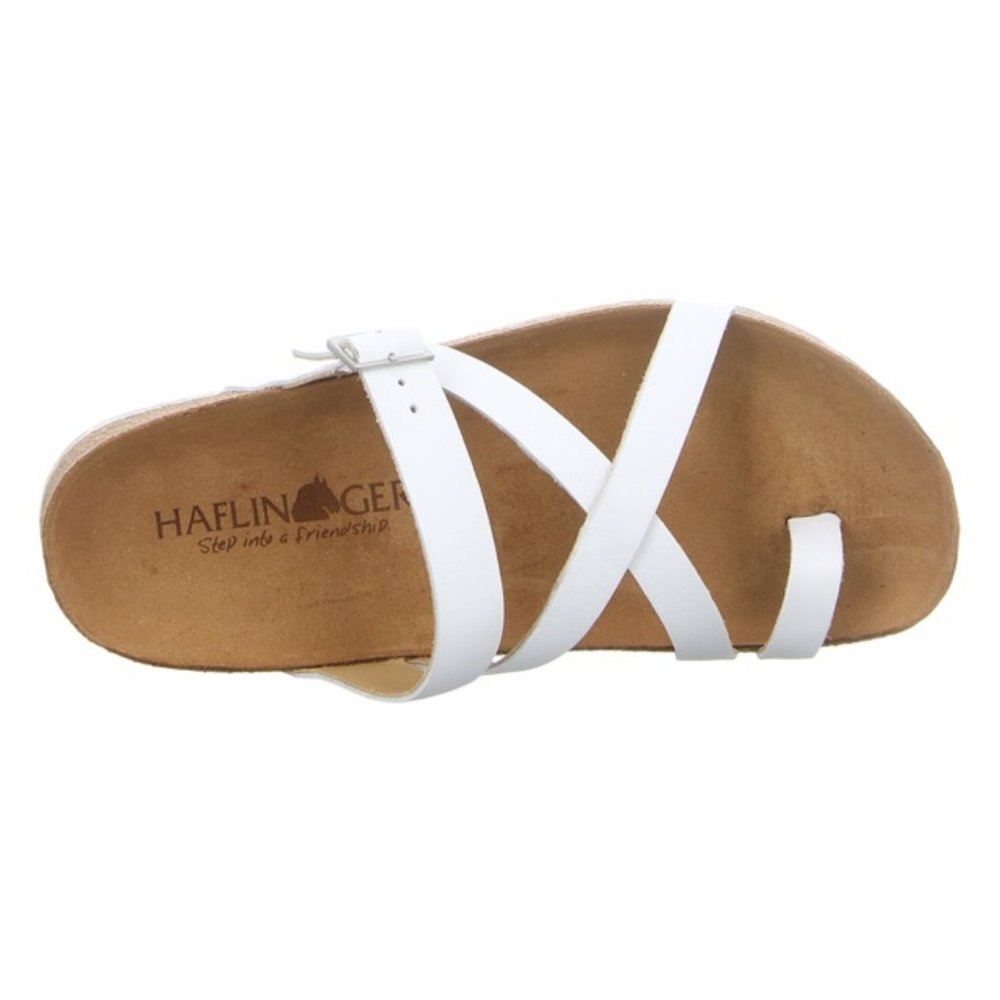 Haflinger Bio Luna White Leather Cork Sandals 37 7